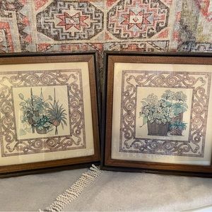 Vintage Boho Plant Pictures - Pair